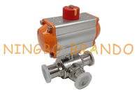 L Pattern 3 Way Flanged Type Pneumatic Ball Valve With Actuated