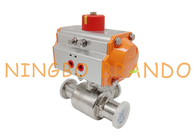 L Pattern 3 Way Flanged Type Pneumatic Ball Valve With Actuated