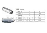 Straight Pneumatic Hose Fittings , Push Tube Fittings Brass Nickle Plating