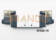 1/2'' Double Coils 5/2 Way Pneumatic Cylinder Valve 4V420-15 0.15-0.8MPa