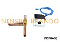 FDF6A58 Copper NC Solenoid Valve For Air Conditioner AC220V 5/16&quot; Right Angle 2 Way