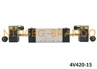5/2 Way 4V420-15 1/2&quot; NPT Double Coil Electrical Air Directional Valve Aluminum Body Automation Component