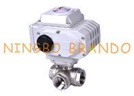 Electric Actuator 3 Way Ball Valve 1'' DN25 Stainless Steel 24VDC 220VAC