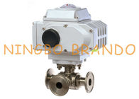Sanitary 3 Way Tri Clamp Electric Actuator Ball Valve Stainless Steel