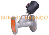 Y Type Plastic Head Pneumatic Flanged Angle Seat Valve 1.5'' DN40 PN16