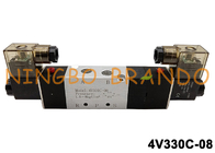 Airtac Type 1/4'' 4V330C-08 Solenoid Air Valve 5 Position 3 Way