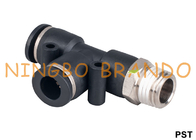 PST Series 3 Way Push-in Pneumatic Hose Fittings Male Run Tee
