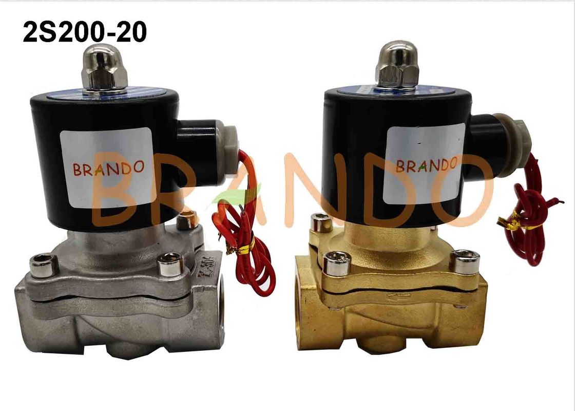 DN20 Stainless Steel 304 Pneumatic Solenoid Water Valve 2S200-20 With Flying Leads Coils