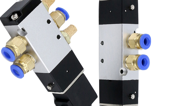 Black Electromagnetic Pneumatic Cylinder Valve 1/8'' Pipe Five Position Two Way