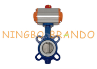 DN65 Pneumatic Butterfly Valve With AT063D Actuated Cast Iron Boby