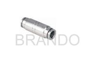 Straight Pneumatic Hose Fittings , Push Tube Fittings Brass Nickle Plating