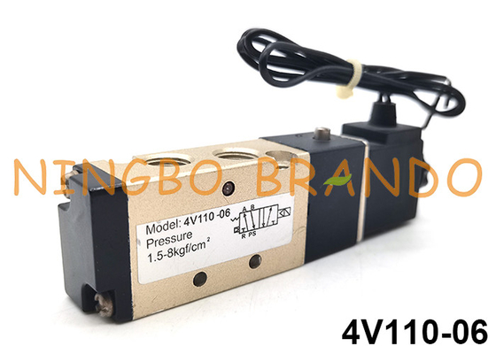 4V110-06 Airtac Type Pneumatic Solenoid Valve 5 Way 2 Position 1/8&quot; 24V