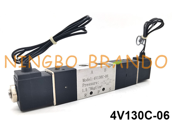 4V130C-06 Airtac Type Pneumatic Solenoid Valve 1/8'' 5/3 Way DC24V AC220V