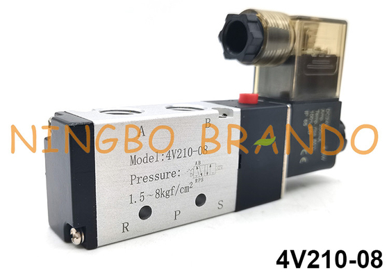 4V210-08 Airtac Type Pneumatic Solenoid Valve 5/2 Way DC24V AC220V