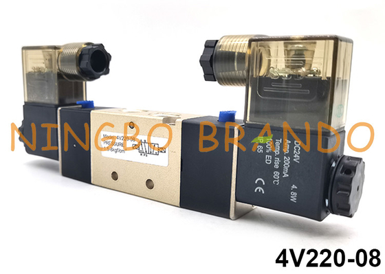 4V220-08 Airtac Type Pneumatic Solenoid Valve 5/2 Way DC24V AC220V