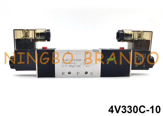 4V330C-10 Airtac Type Directional Control Pneumatic Solenoid Valve 5/3 Way 24V 220V