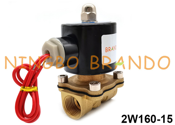 2W160-15 Direct Acting Brass Normal Closed Solenoid Valve For Water Gas Air Oil