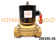 2W350-35 Brass Normal Closed Solenoid Valve Direct Action For Water Oil Air Gas