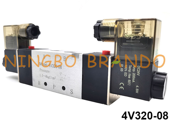 4V320-08 Airtac Type Double Coil Pneumatic Solenoid Valve 5/2 Way 24V 220V