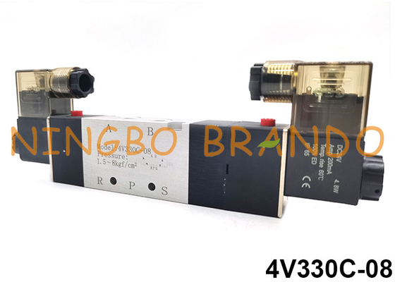 4V330C-08 Airtac Type 5/3 Way Electric Pneumatic Solenoid Valve 24V 110V 220V