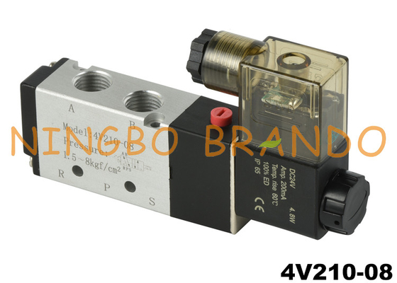 4V210-08 5/2 Way 1/4'' Air Control Pneumatic Solenoid Valve DC24V DC24V