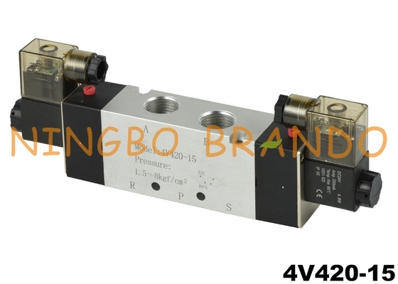 4V420-15 1/2'' 5/2 Way Pneumatic Air Solenoid Valve DC24V AC220V