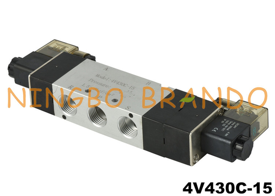 5/3 Way 1/2'' Pneumatic Solenoid Valve 4V430C-15 24Volt 220Volt