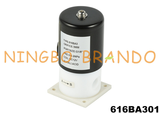 PTFE Diaphragm Acid Alkali Corrosion Solenoid Valve 1/8'' 1/4''