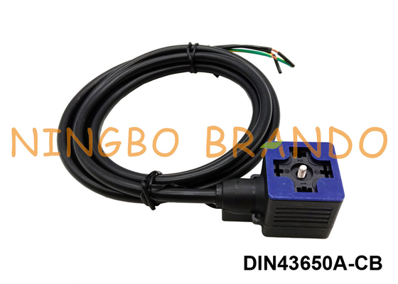 DIN43650A Waterproof IP67 Molded Cable Solenoid Valve Coil Connector With LED