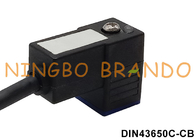 DIN43650C Overmolded Cable Solenoid Valve Connector With LED