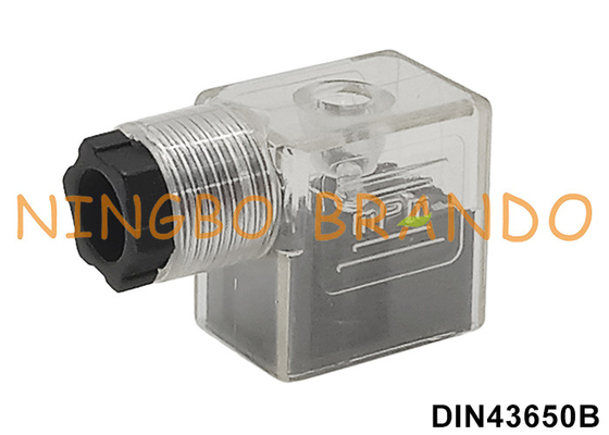 2P+E MPM Transparent Solenoid Valve Connector With LED Indicator