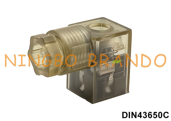 DIN 43650 Type C 2P+E Solenoid Coil Connector With LED Indicator Light