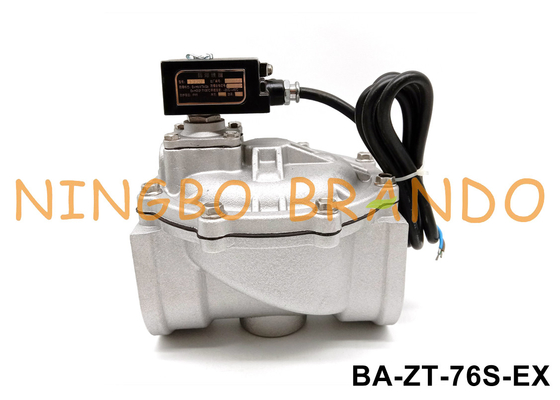 Explosion Proof 3'' Straight Through Pulse Jet Solenoid Valve 24V 110V 220V