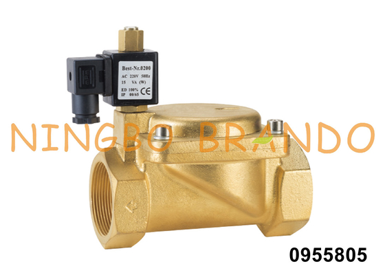 0955805 2'' 2/2 Way NO Brass Solenoid Valve Normally Open 24V 110V 220V