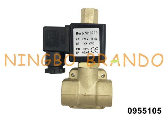 0955105 1/4'' 16 bar Brass Solenoid Valve 2 Way Normally Open 24V 110V 220V