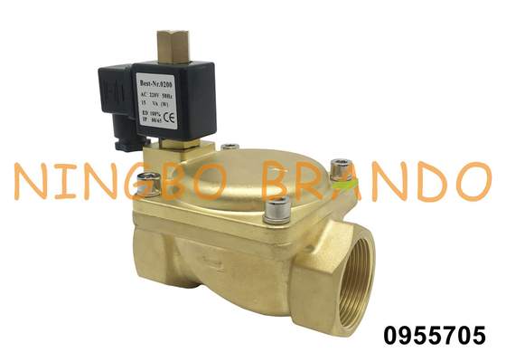 0955705 1 1/2'' 16 bar 2 Way Brass Solenoid Valve Normally Open 24V 110V 220V