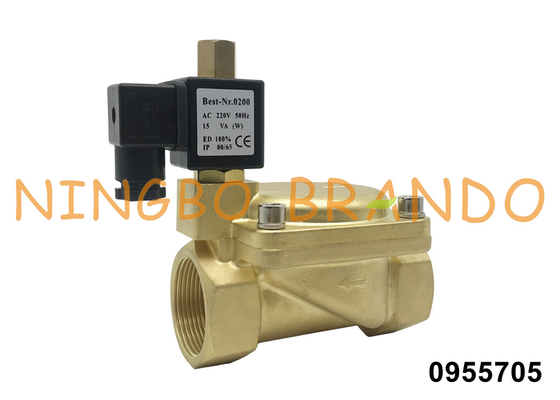 0955705 1 1/2'' 16 bar 2 Way Brass Solenoid Valve Normally Open 24V 110V 220V