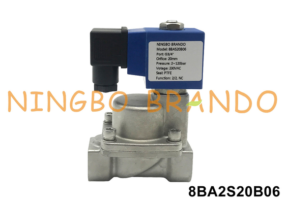 3/4'' High Pressure Water Air Solenoid Valve 120 bar 110V 220V 100 bar 12V 24V