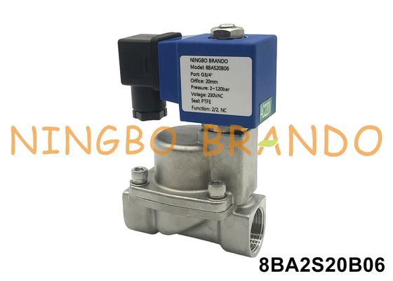 3/4'' High Pressure Water Air Solenoid Valve 120 bar 110V 220V 100 bar 12V 24V