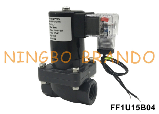 1/2'' Anti Corrosion UPVC Solenoid Valve For Chemical Acid Alkali 24V 110V 220V