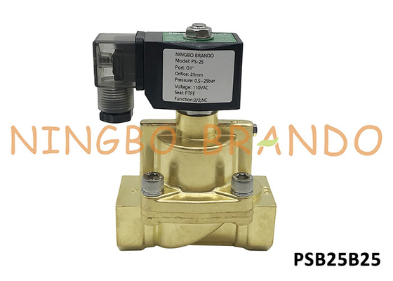 Steam Hot Water Brass Solenoid Valve 1'' 25 bar 185℃ 24V 110V 220V