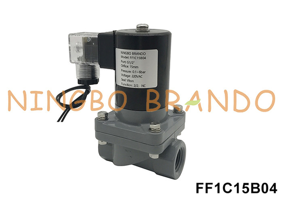 1/2'' Anti Corrosion CPVC Solenoid Valve For Acid Alkali Chemical 220V 110V 24V