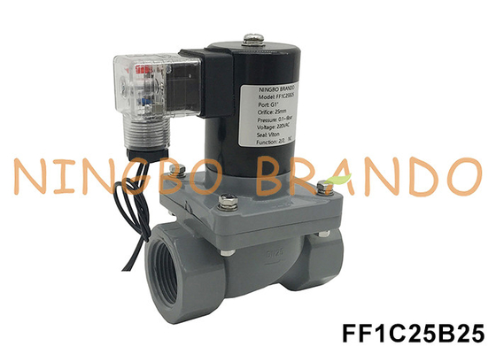 1'' Anti Corrosive CPVC Solenoid Valve For Chemicals Acid Alkali 24V 110V 220V