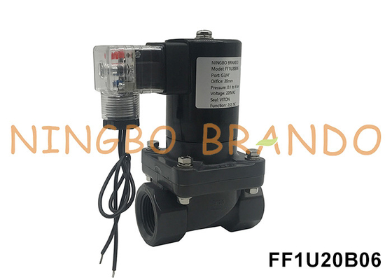 3/4'' UPVC Anti Corrosive Solenoid Valve Acid Alkali Chemical Resistant 220V 110V 24V