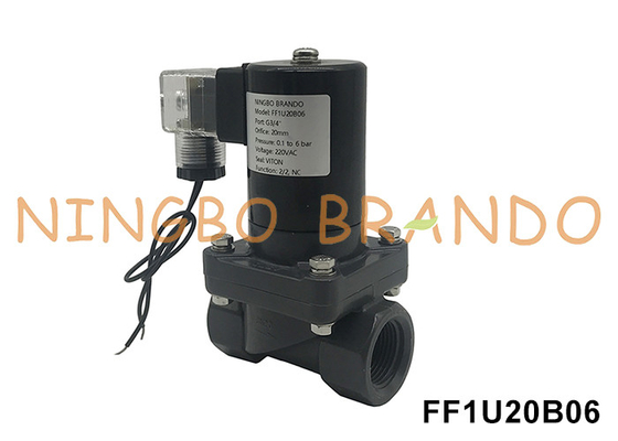 3/4'' UPVC Anti Corrosive Solenoid Valve Acid Alkali Chemical Resistant 220V 110V 24V