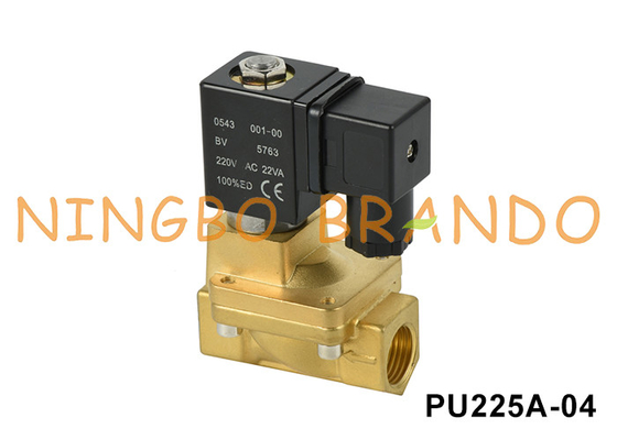 PU225A-04 SHAKO Type Water Air Brass Solenoid Valve 24VDC 110VAC 220VAC