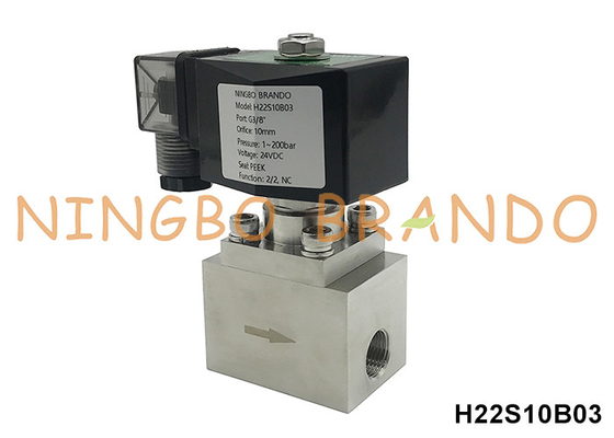 200 bar Water Air High Pressure Solenoid Valve 3/8'' 12V 24V 110V 220V