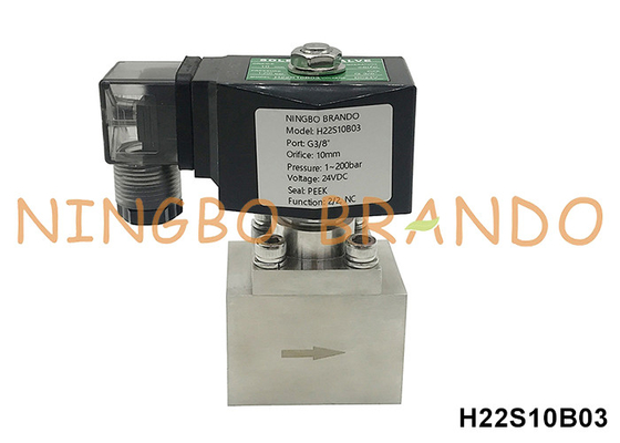 200 bar Water Air High Pressure Solenoid Valve 3/8'' 12V 24V 110V 220V