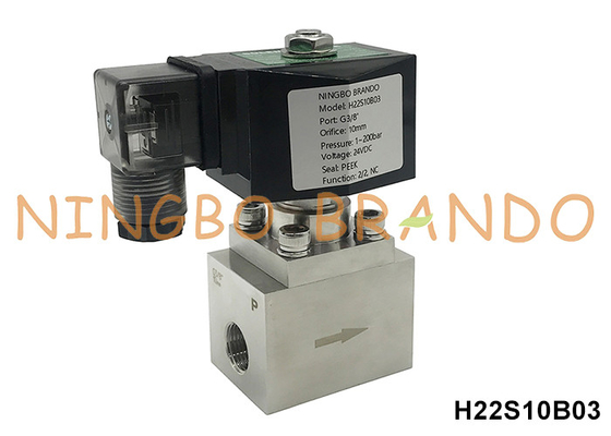 200 bar Water Air High Pressure Solenoid Valve 3/8'' 12V 24V 110V 220V