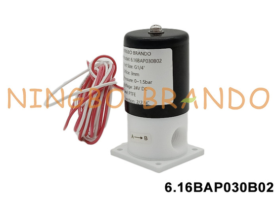 1/4'' Anti-corrosive Isolation PTFE Solenoid Valve DC12V DC24V